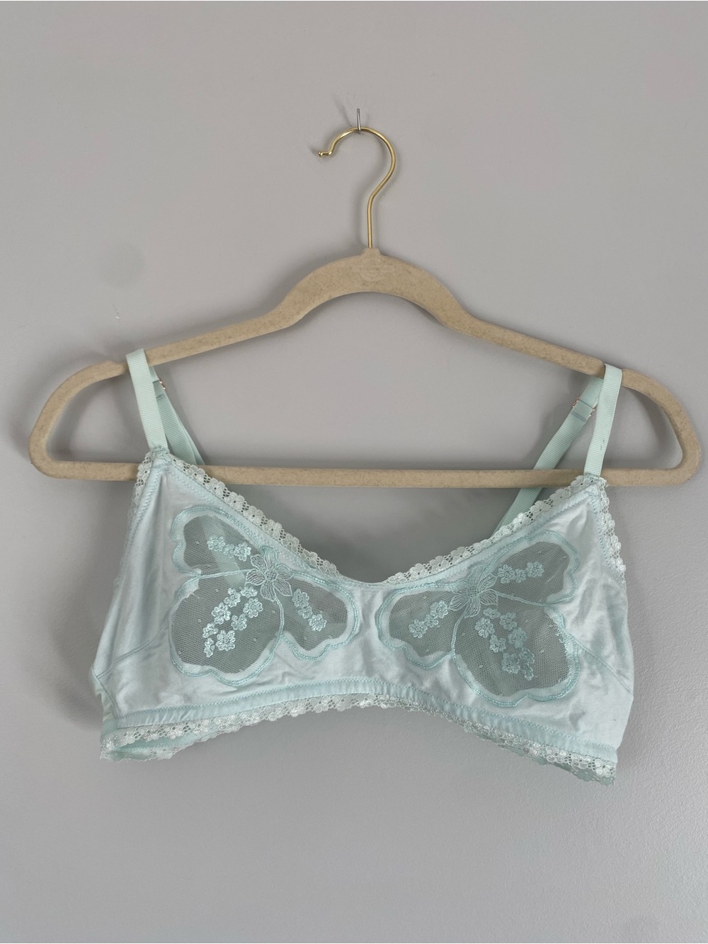 Savage X Fenty A Peek Behind the Lace Bralette Seashell Blue L